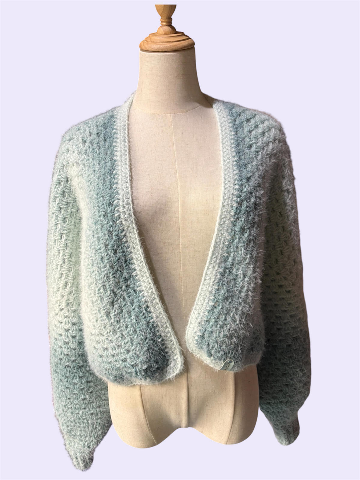 Frosted Fruit Hexagon Cardigan - Teal Frostbite