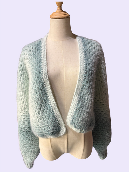 Frosted Fruit Hexagon Cardigan - Teal Frostbite