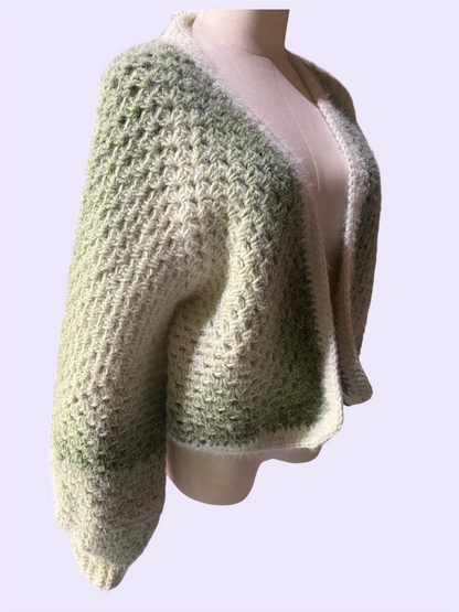 Frosted Fruit Hexagon Cardigan - Green Goddess
