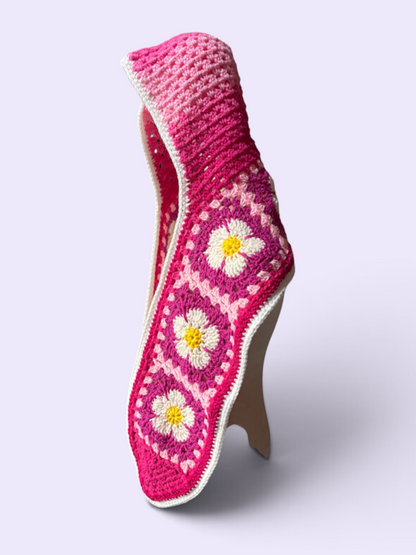 Flower Hooded Scarf - Pink Peony