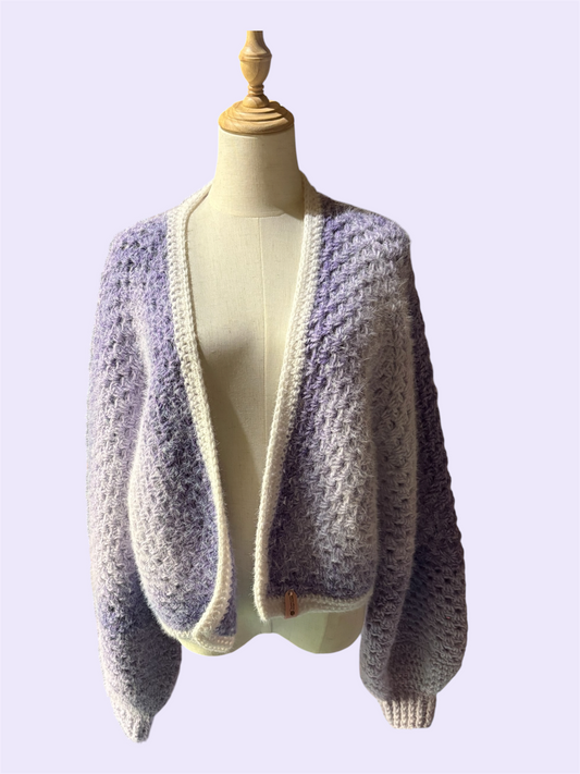 Frosted Fruit Hexagon Cardigan - Blueberry Mojito