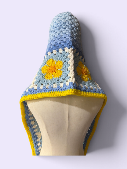 Flower Hooded Scarf - Marigold