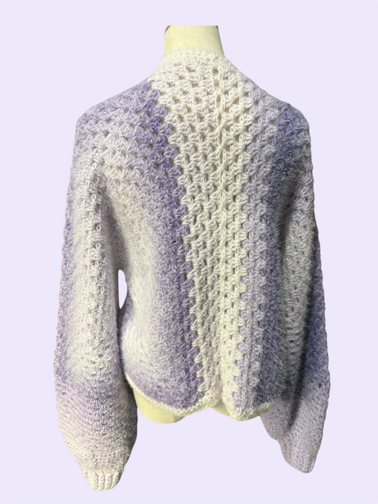Frosted Fruit Hexagon Cardigan -Grape Fizzy