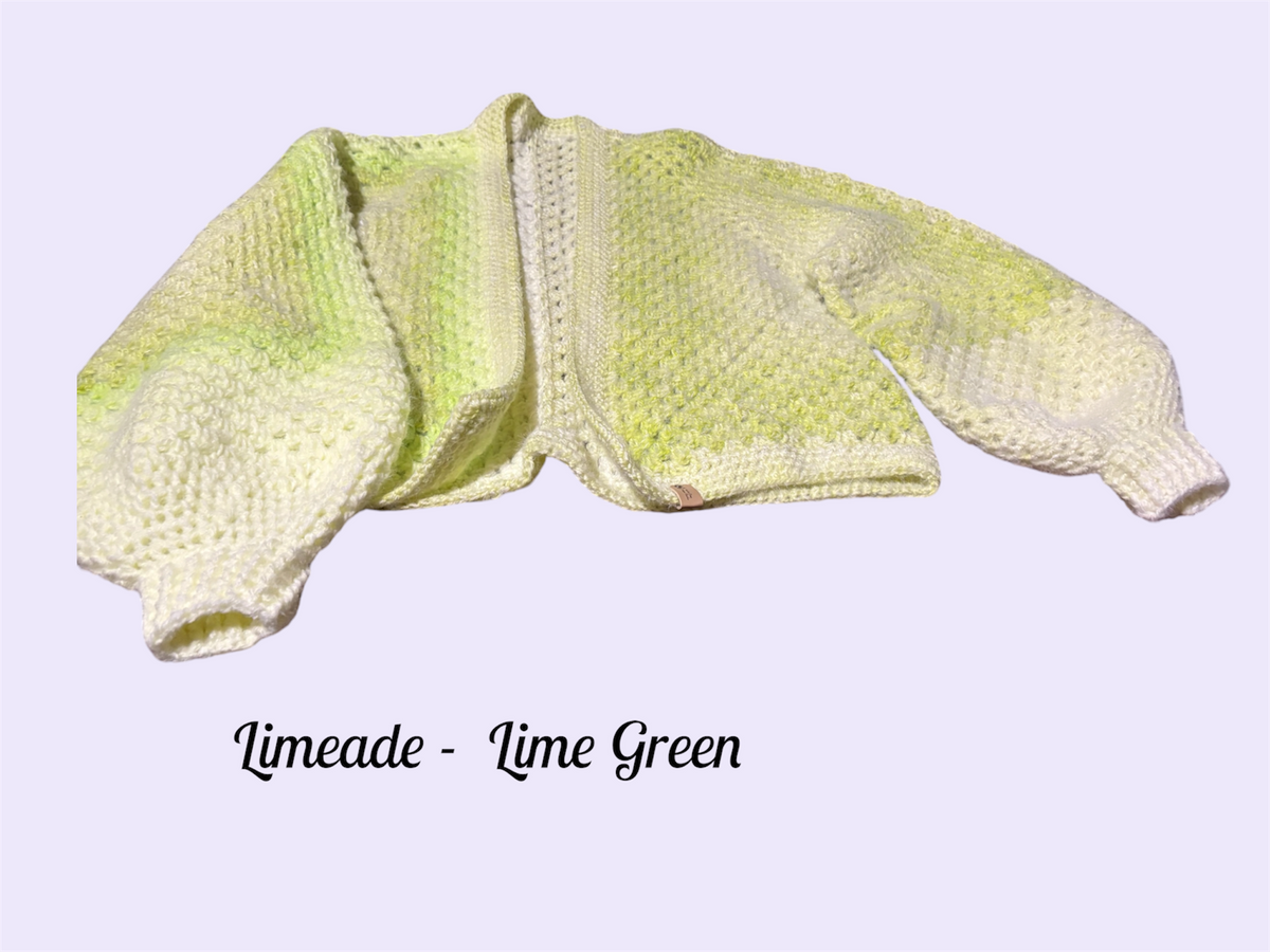 Frosted Fruit Hexagon Cardigan - Limeade