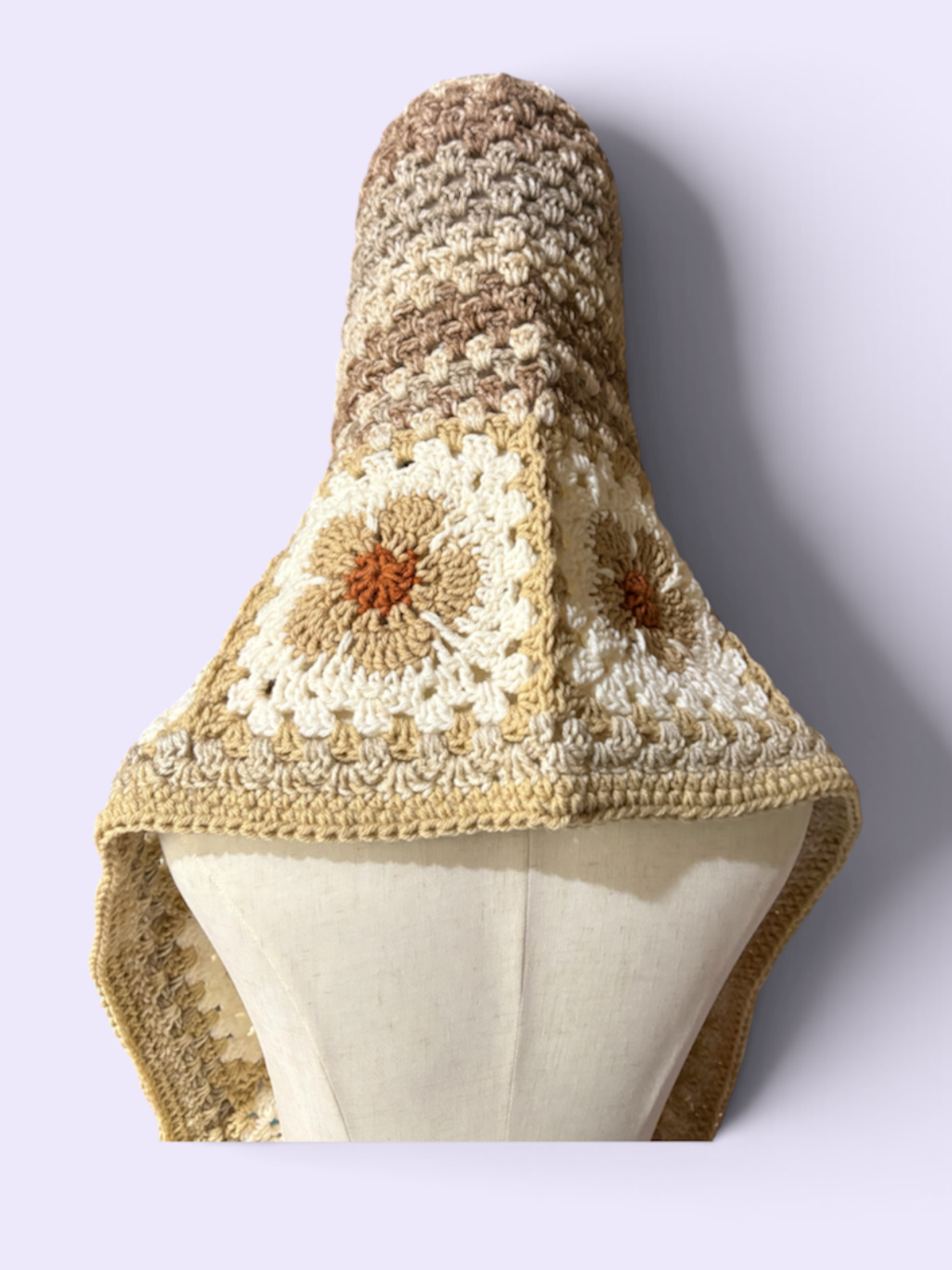Flower Hooded Scarf - Dried Flower Bouquet