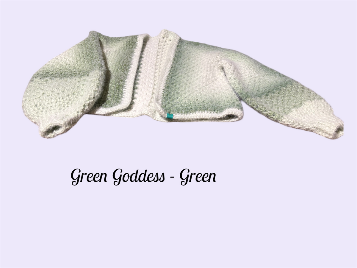 Frosted Fruit Hexagon Cardigan - Green Goddess