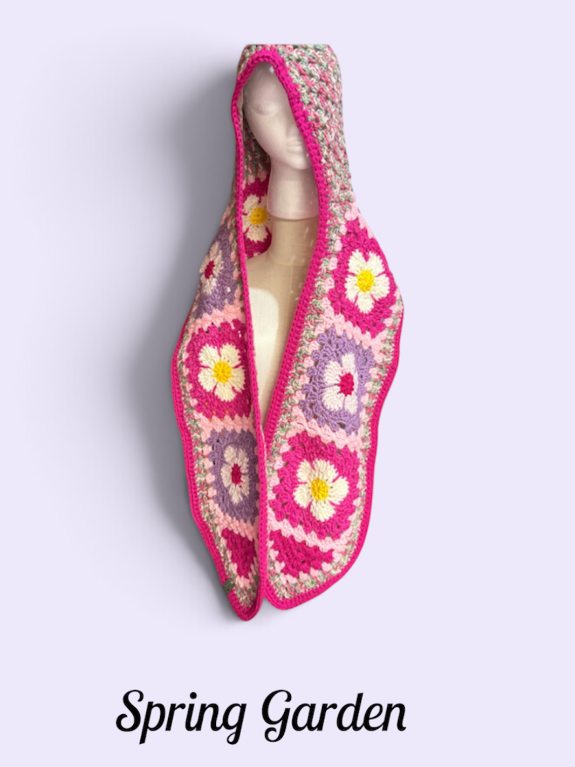 Flower Hooded Scarf - Spring Garden