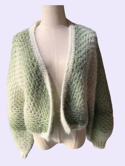 Frosted Fruit Hexagon Cardigan - Green Goddess