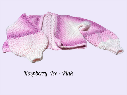 Frosted Fruit Hexagon Cardigan - Raspberry Ice