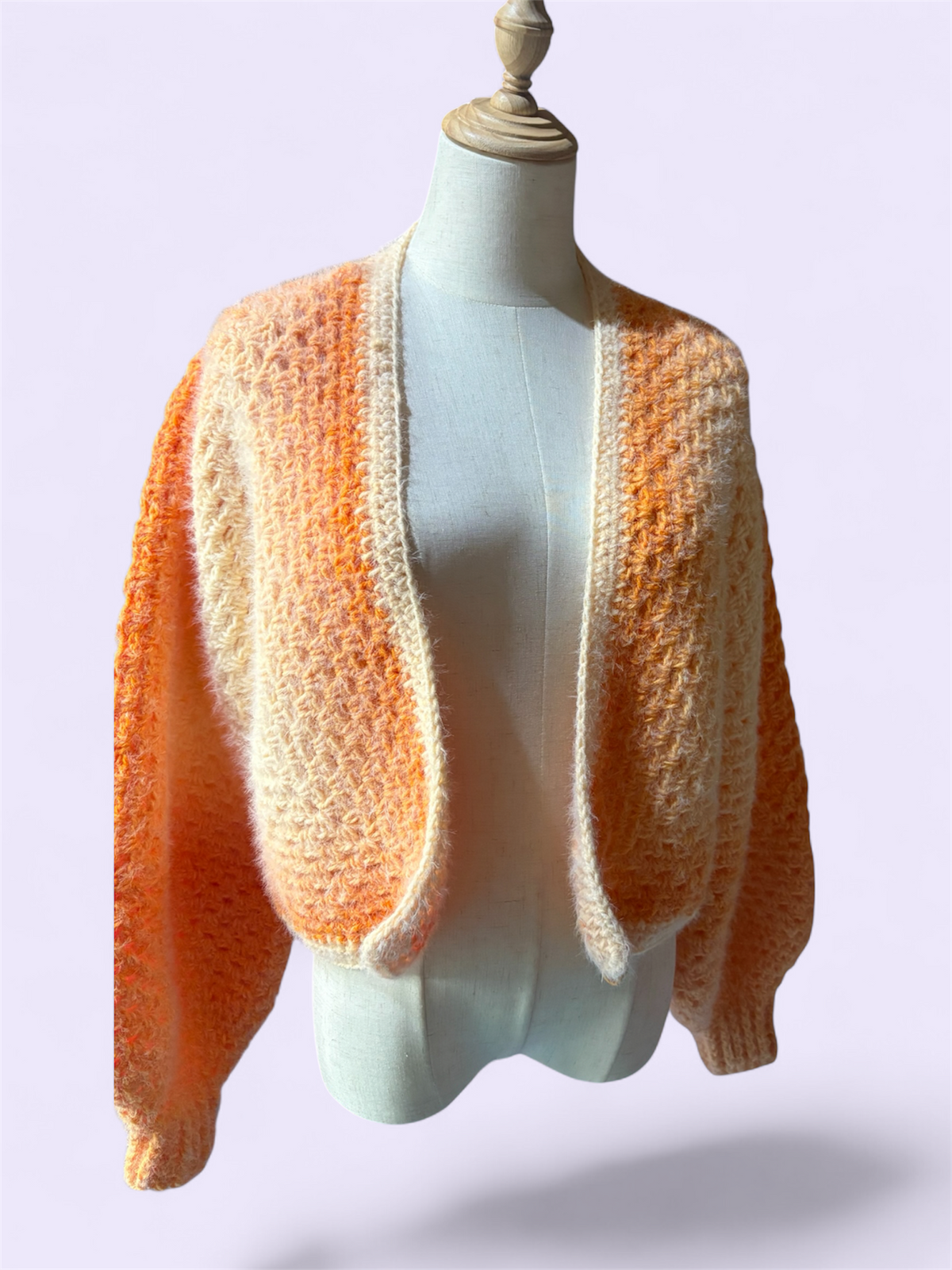 Frosted Fruit Hexagon Cardigan - Orange Dreamsicle