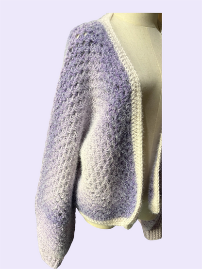 Frosted Fruit Hexagon Cardigan -Grape Fizzy