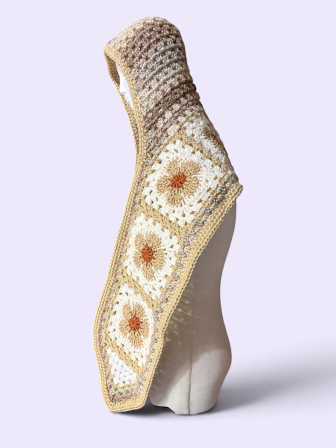 Flower Hooded Scarf - Dried Flower Bouquet