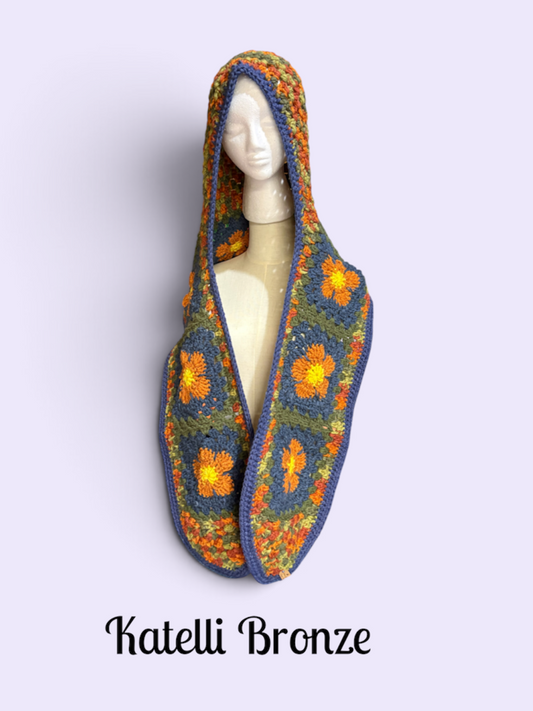 Flower Hooded Scarf - Katelli Bronze