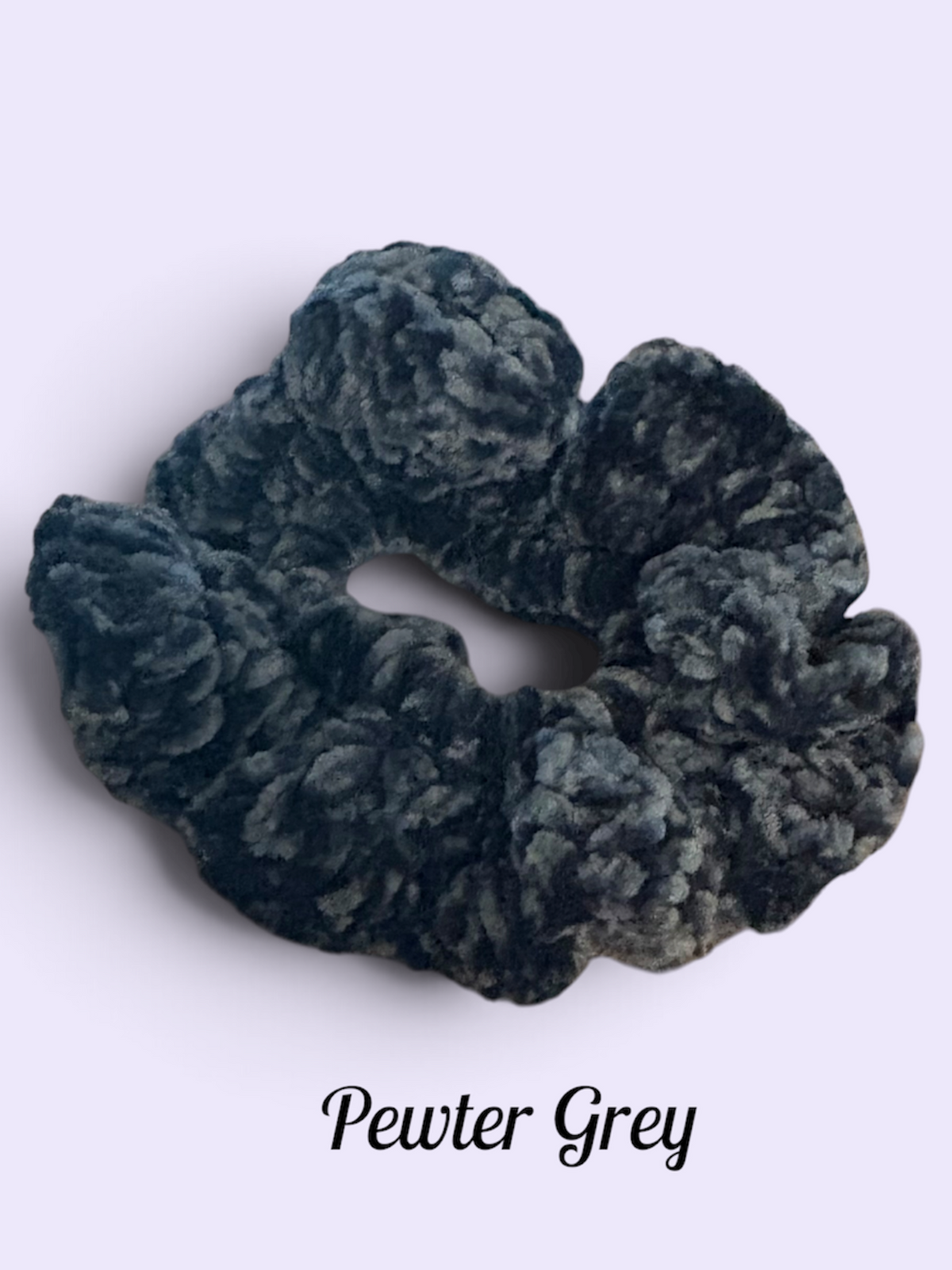 Velvet Scrunchie - Pewter Grey