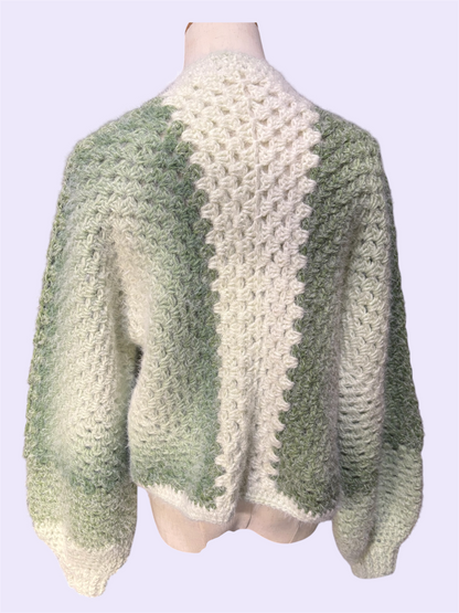 Frosted Fruit Hexagon Cardigan - Green Goddess