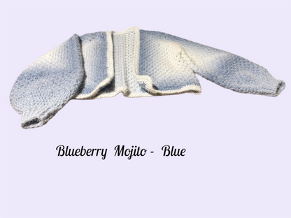 Frosted Fruit Hexagon Cardigan - Blueberry Mojito