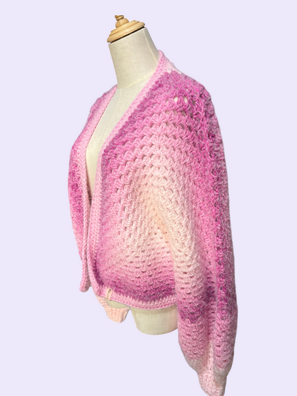 Frosted Fruit Hexagon Cardigan - Raspberry Ice