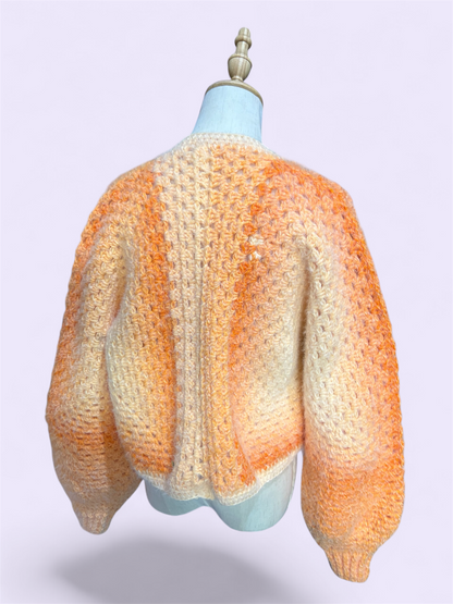 Frosted Fruit Hexagon Cardigan - Orange Dreamsicle