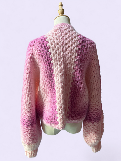 Frosted Fruit Hexagon Cardigan - Raspberry Ice